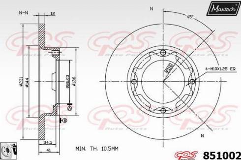 Maxtech 851002.0080 - Спирачен диск vvparts.bg