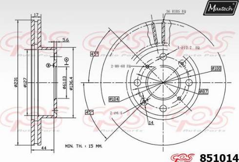 Maxtech 851014.0000 - Спирачен диск vvparts.bg