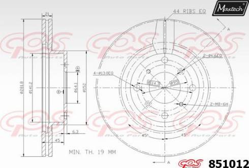 Maxtech 851012.0000 - Спирачен диск vvparts.bg