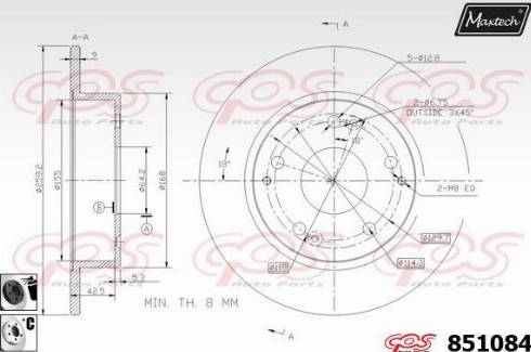 Maxtech 851084.6060 - Спирачен диск vvparts.bg