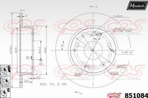 Maxtech 851084.6880 - Спирачен диск vvparts.bg