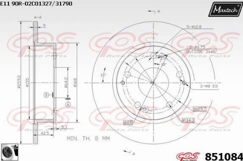 Maxtech 851084.0060 - Спирачен диск vvparts.bg