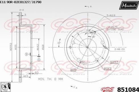 Maxtech 851084.0080 - Спирачен диск vvparts.bg