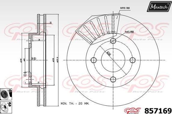 Maxtech 851084 - Спирачен диск vvparts.bg