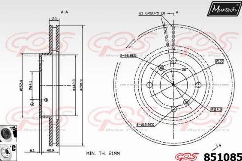 Maxtech 851085.6060 - Спирачен диск vvparts.bg