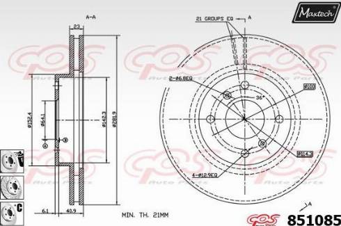 Maxtech 851085.6880 - Спирачен диск vvparts.bg