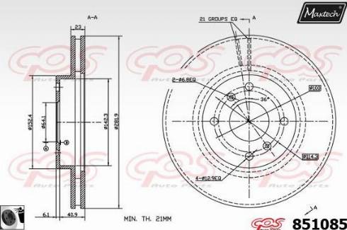 Maxtech 851085.0060 - Спирачен диск vvparts.bg