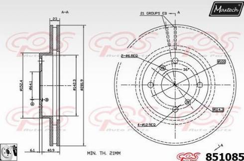 Maxtech 851085.0080 - Спирачен диск vvparts.bg