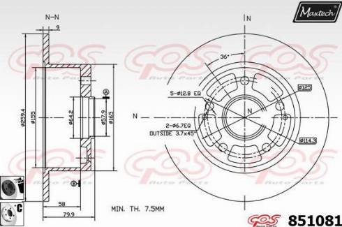 Maxtech 851081.6060 - Спирачен диск vvparts.bg