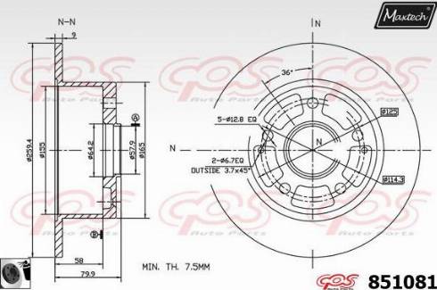 Maxtech 851081.0060 - Спирачен диск vvparts.bg