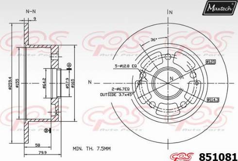 Maxtech 851081.0000 - Спирачен диск vvparts.bg