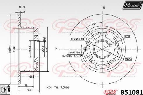 Maxtech 851081.0080 - Спирачен диск vvparts.bg