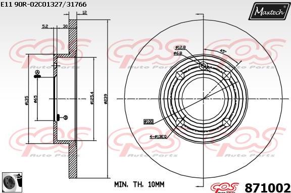 Maxtech 851081 - Спирачен диск vvparts.bg