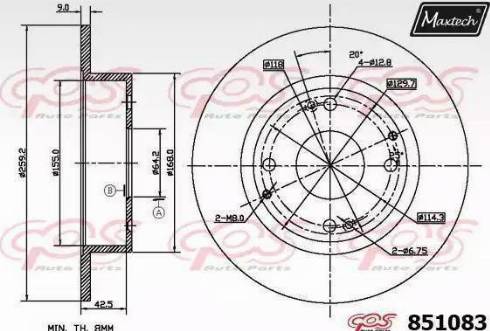 Maxtech 851083.6060 - Спирачен диск vvparts.bg