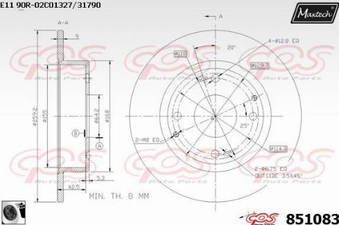 Maxtech 851083.0060 - Спирачен диск vvparts.bg