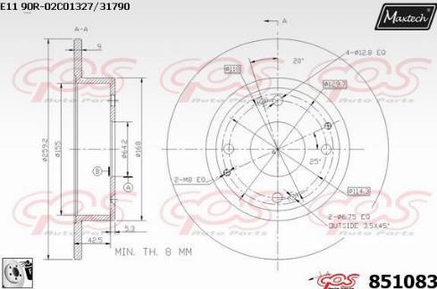 Maxtech 851083.0080 - Спирачен диск vvparts.bg