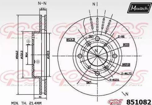 Maxtech 851082.0000 - Спирачен диск vvparts.bg