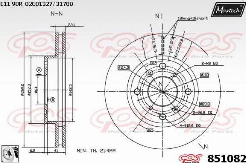 Maxtech 851082.0080 - Спирачен диск vvparts.bg