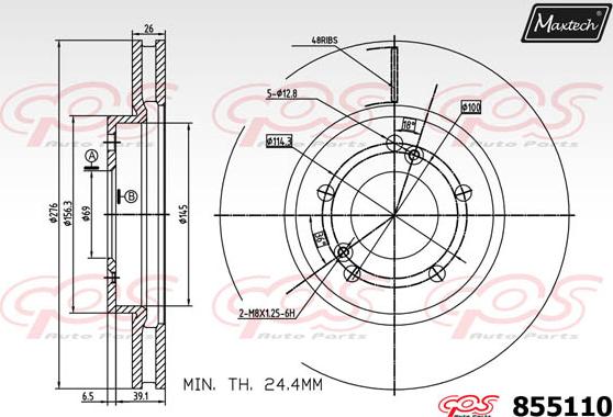 Maxtech 851034 - Спирачен диск vvparts.bg