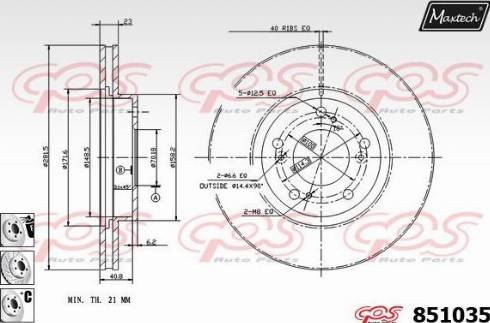 Maxtech 851035.6880 - Спирачен диск vvparts.bg