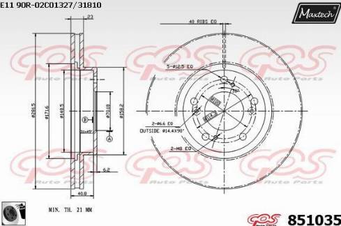 Maxtech 851035.0060 - Спирачен диск vvparts.bg