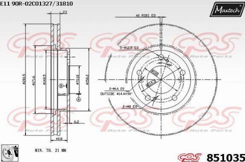 Maxtech 851035.0080 - Спирачен диск vvparts.bg