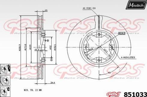 Maxtech 851033.6880 - Спирачен диск vvparts.bg