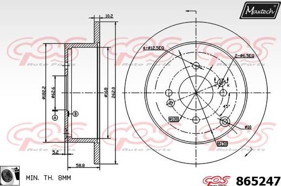 Maxtech 851033 - Спирачен диск vvparts.bg