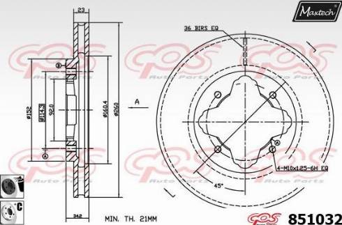 Maxtech 851032.6060 - Спирачен диск vvparts.bg