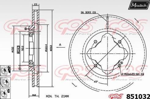 Maxtech 851032.6980 - Спирачен диск vvparts.bg