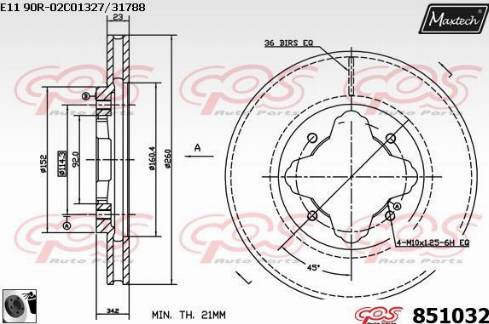 Maxtech 851032.0060 - Спирачен диск vvparts.bg