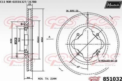 Maxtech 851032.0000 - Спирачен диск vvparts.bg