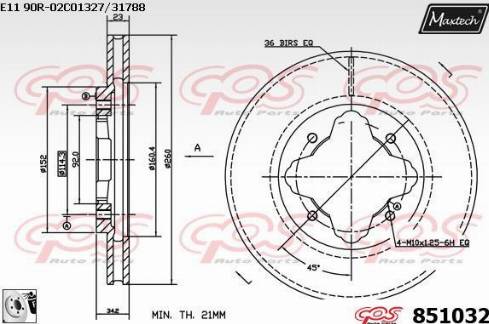 Maxtech 851032.0080 - Спирачен диск vvparts.bg