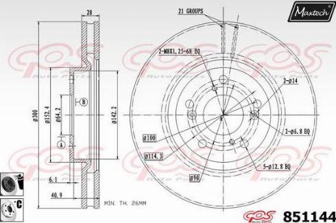 Maxtech 851144.6060 - Спирачен диск vvparts.bg