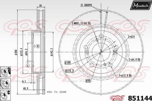 Maxtech 851144.6880 - Спирачен диск vvparts.bg