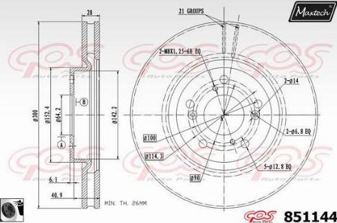 Maxtech 851144.0060 - Спирачен диск vvparts.bg