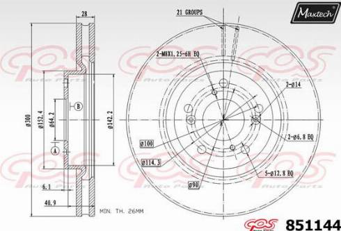 Maxtech 851144.0000 - Спирачен диск vvparts.bg