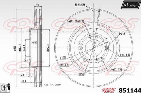 Maxtech 851144.0080 - Спирачен диск vvparts.bg