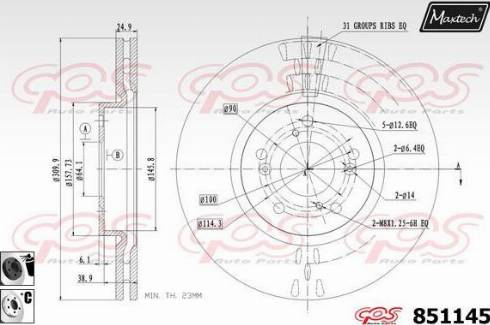 Maxtech 851145.6060 - Спирачен диск vvparts.bg