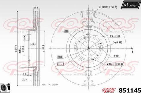 Maxtech 851145.0060 - Спирачен диск vvparts.bg