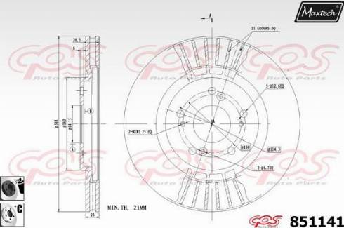 Maxtech 851141.6060 - Спирачен диск vvparts.bg