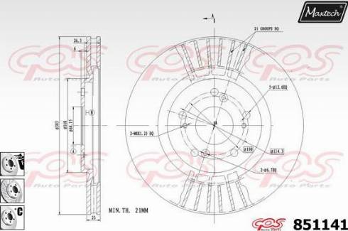 Maxtech 851141.6880 - Спирачен диск vvparts.bg