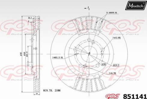 Maxtech 851141.0000 - Спирачен диск vvparts.bg