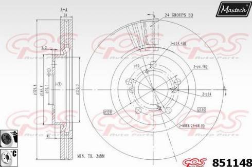 Maxtech 851148.6060 - Спирачен диск vvparts.bg