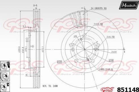 Maxtech 851148.6880 - Спирачен диск vvparts.bg