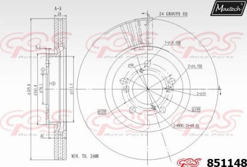 Maxtech 851148.0000 - Спирачен диск vvparts.bg