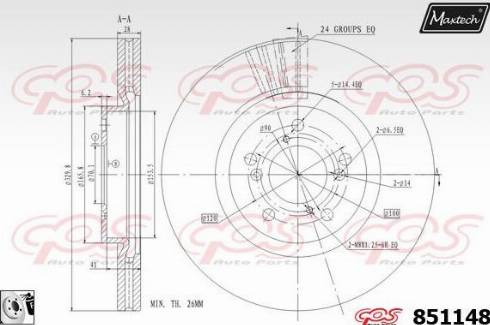 Maxtech 851148.0080 - Спирачен диск vvparts.bg