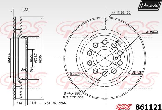 Maxtech 851148 - Спирачен диск vvparts.bg