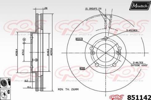 Maxtech 851142.6060 - Спирачен диск vvparts.bg