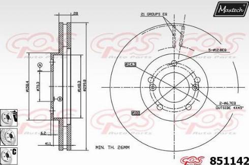 Maxtech 851142.6980 - Спирачен диск vvparts.bg